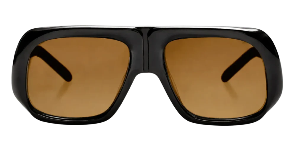 Mazamio Aviator Jango Sunglasses - Black with Brown Tint